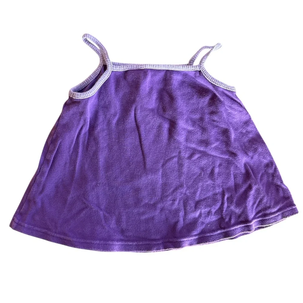 Vintage 90s‎ Peek-A-Babe Purple Floral Embroidered Top 24M